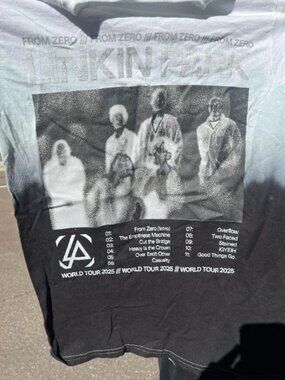 Linkin Park From Zero World Tour 2025 Graphic T-Shirt Size S Band Tee